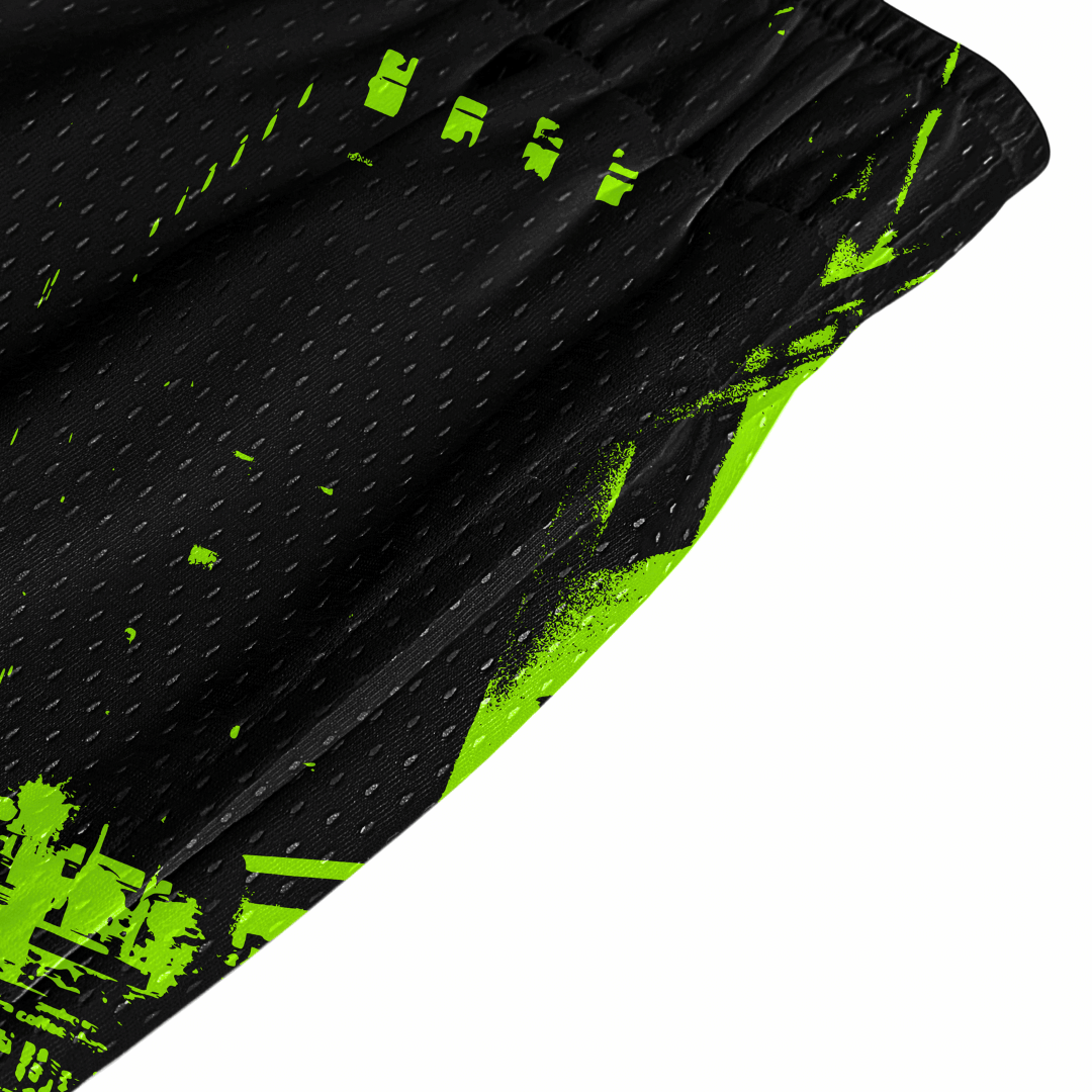 lime city mesh shorts close up