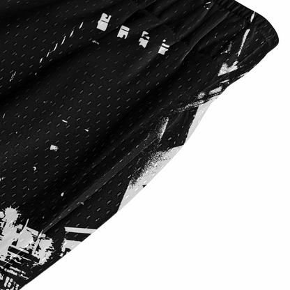 black city mesh shorts close up