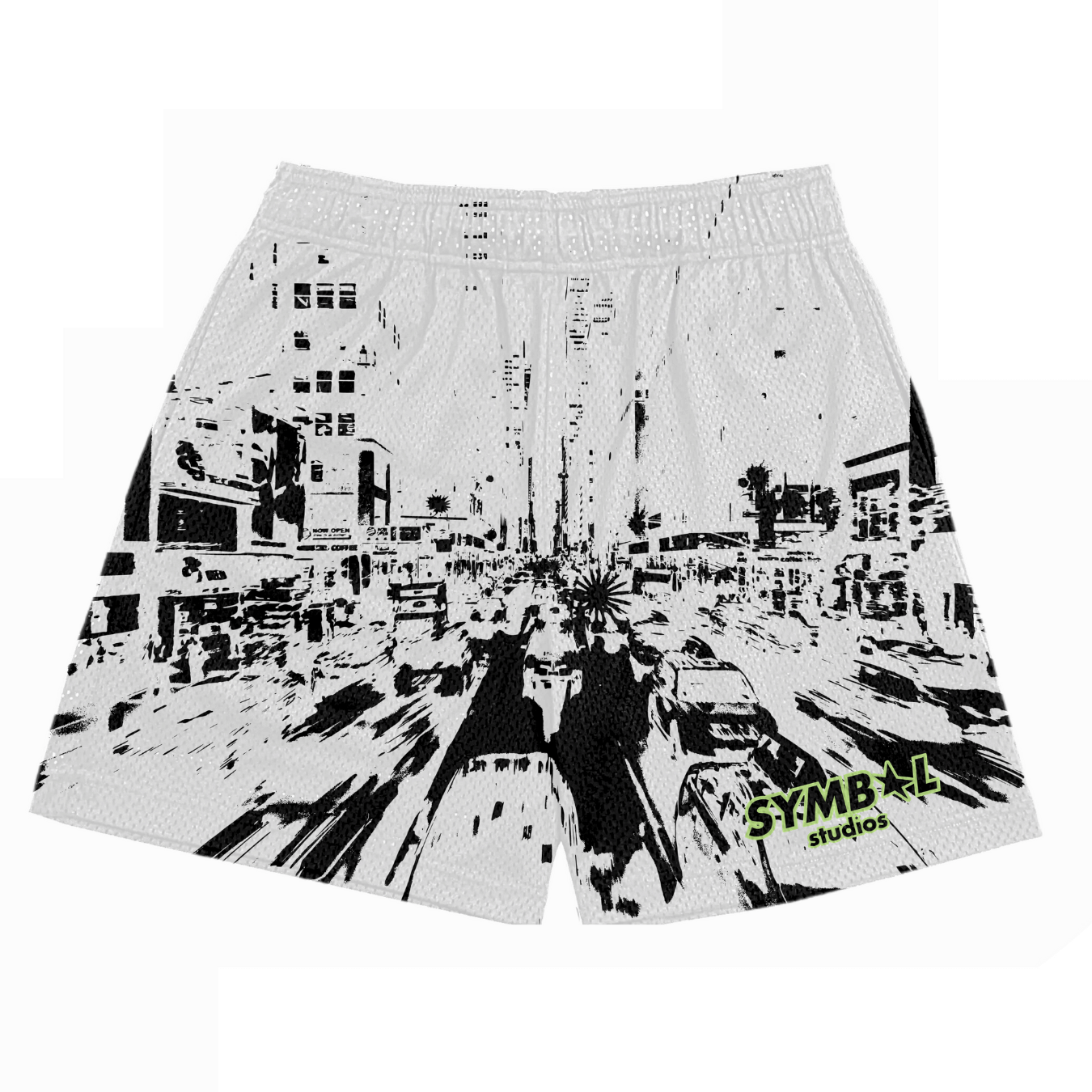 white city mesh shorts