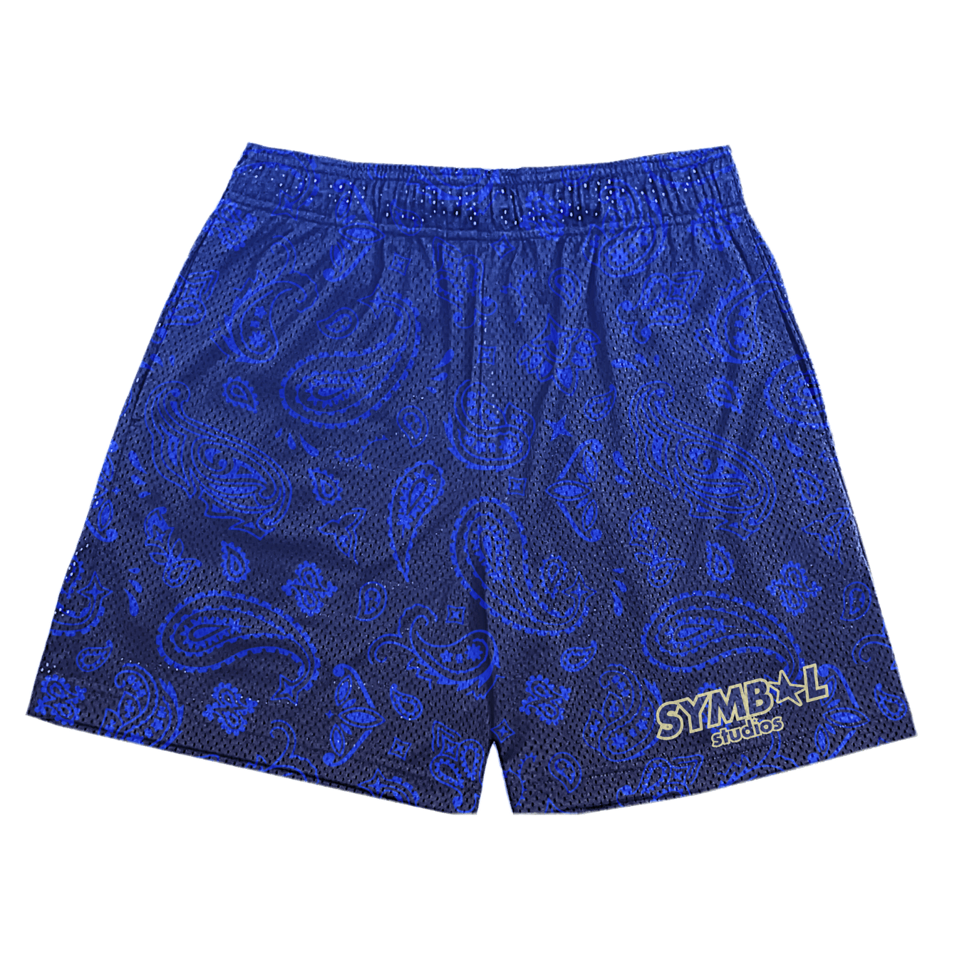 royal blue mesh shorts