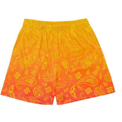 sunset paisley mesh shorts back